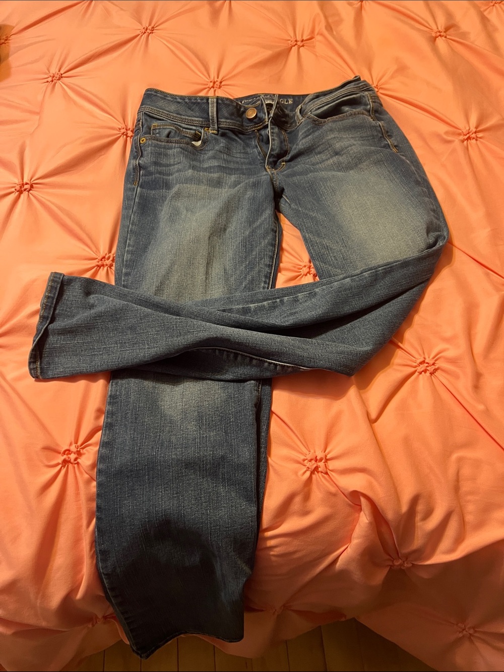 American Eagle Outfitters Women's Dark Blue kick boot Jeans